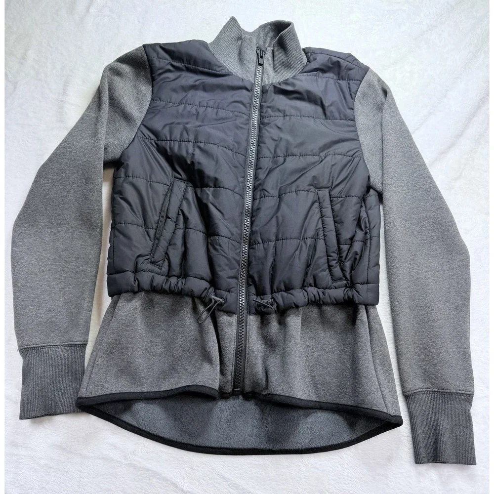 Athleta Fjord Hybrid PrimaLoft Jacket Women Black Quilted Puffer Full Zip XS